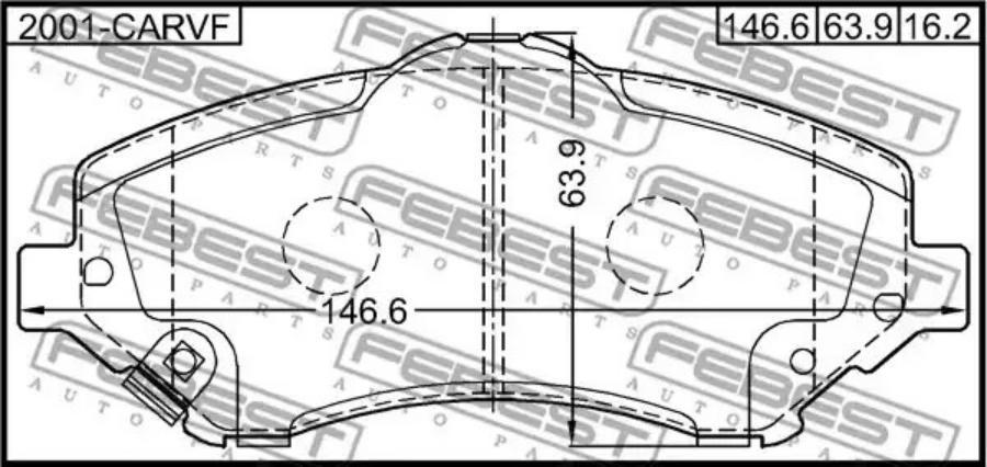 

Тормозные колодки FEBEST передние 2001CARVF