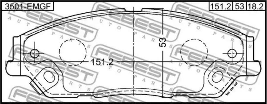 

Тормозные колодки FEBEST передние 3501EMGF