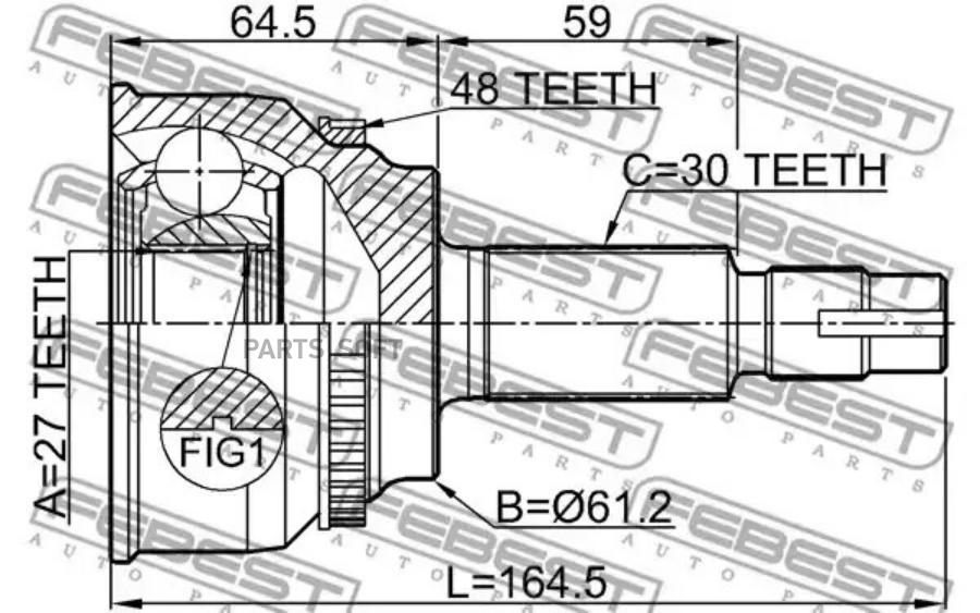 

FEBEST ШРУС НАРУЖНЫЙ 27X61.2X30