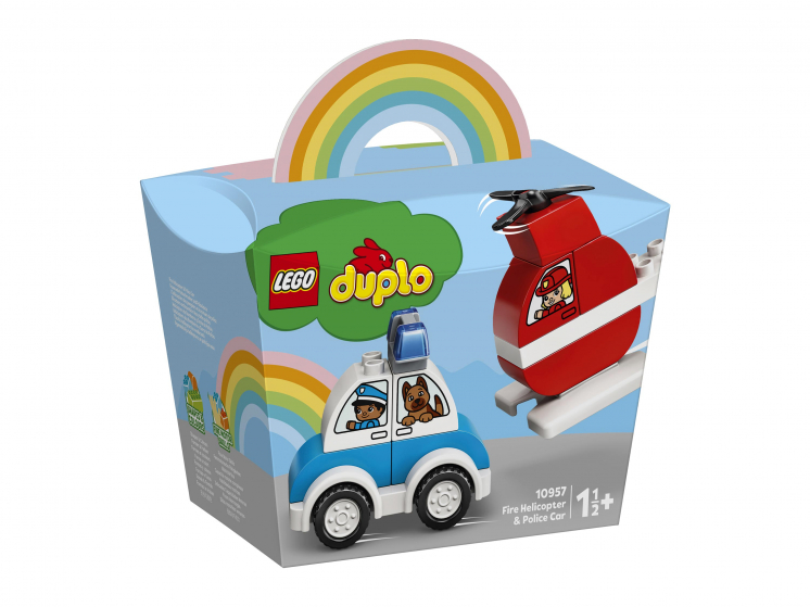 фото Конструктор lego duplo creative play мой первый пожарный вертолет и полицейский автомобиль