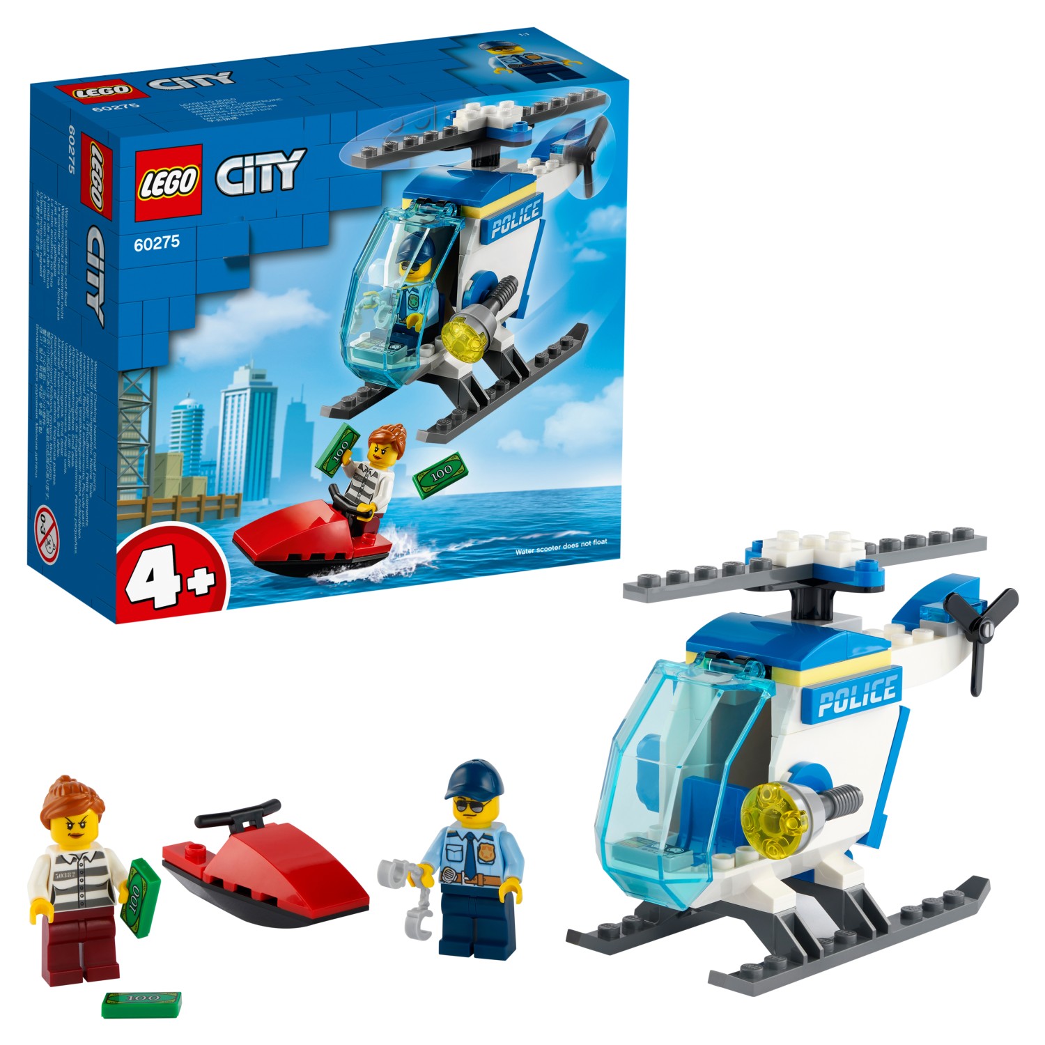 Конструктор LEGO City Police 60275 Полицейский вертолёт полицейские наручники и значок lego