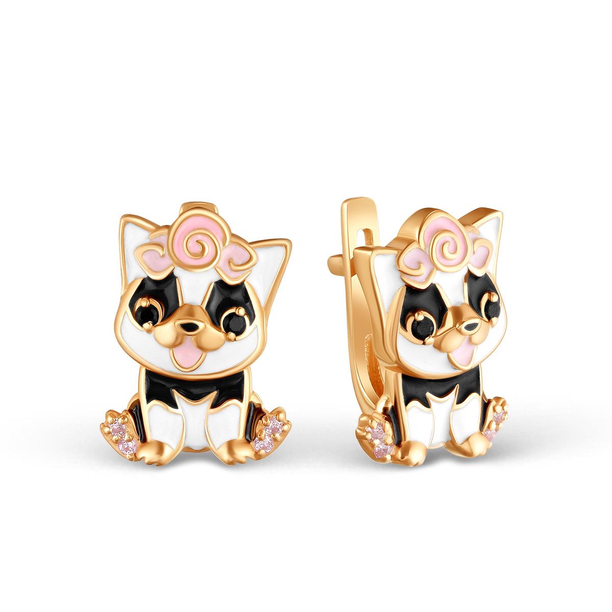 

Серьги из серебра VALTERA 119091, эмаль/фианит, 119091