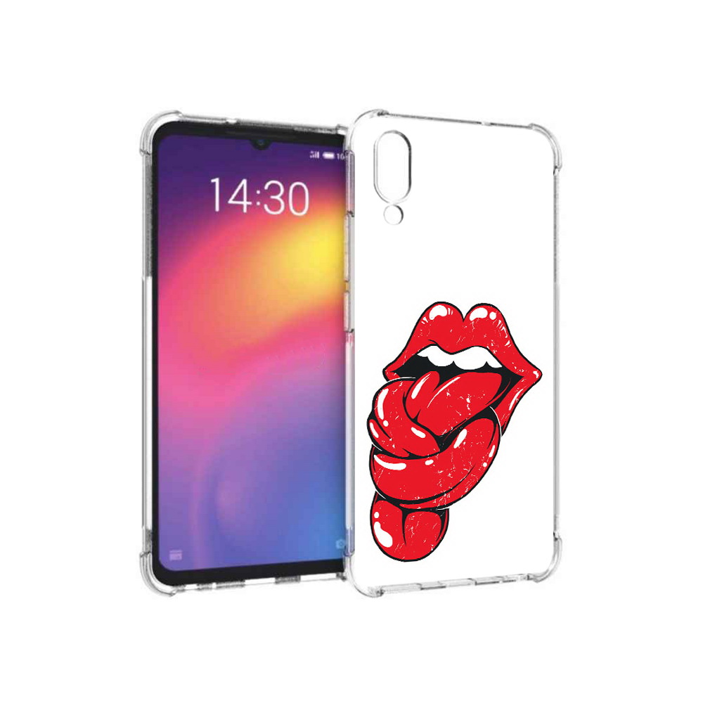 

Чехол MyPads Tocco для Meizu Note 9 яркие губы с языком (PT134513.88.705), Прозрачный, Tocco