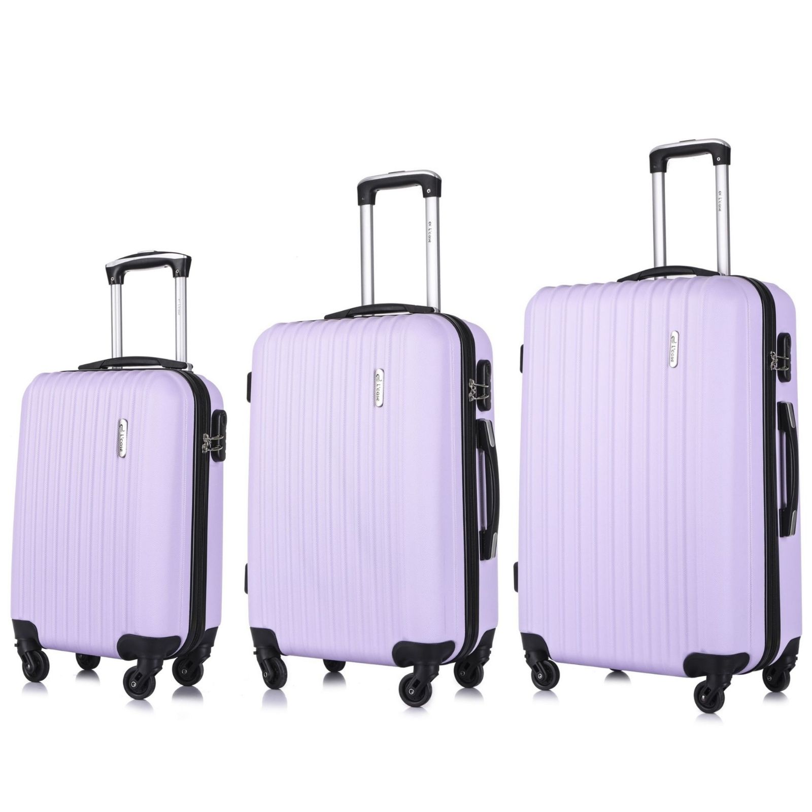 фото Комплект чемоданов l'case krabi лиловый s/m/l