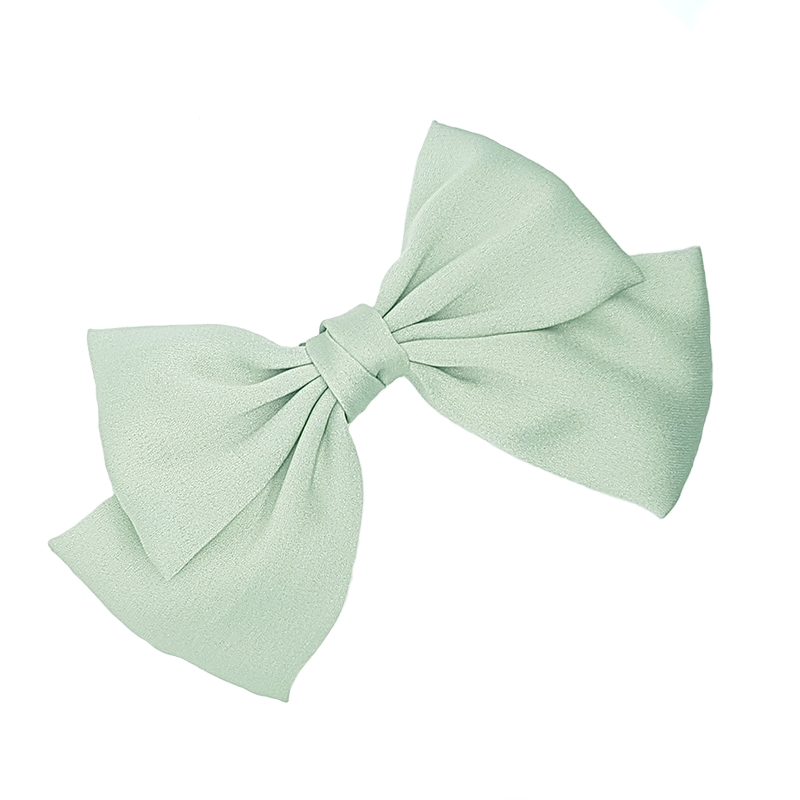 

Бант для волос Baziator, модный большой корейский атласный на заколке-автомат , зелёный