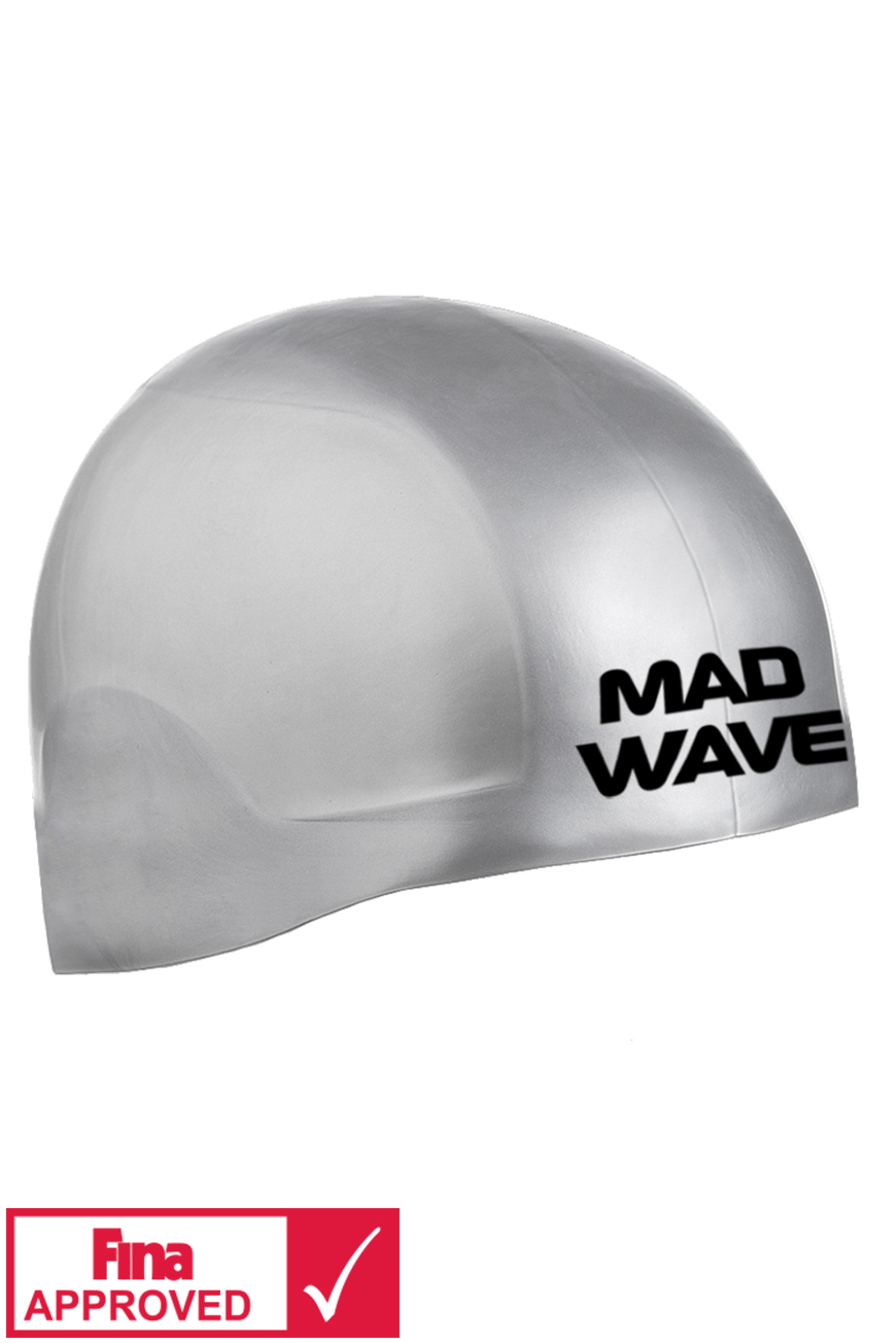 Шапочка для плавания Mad Wave R-Cap FINA Approved silver
