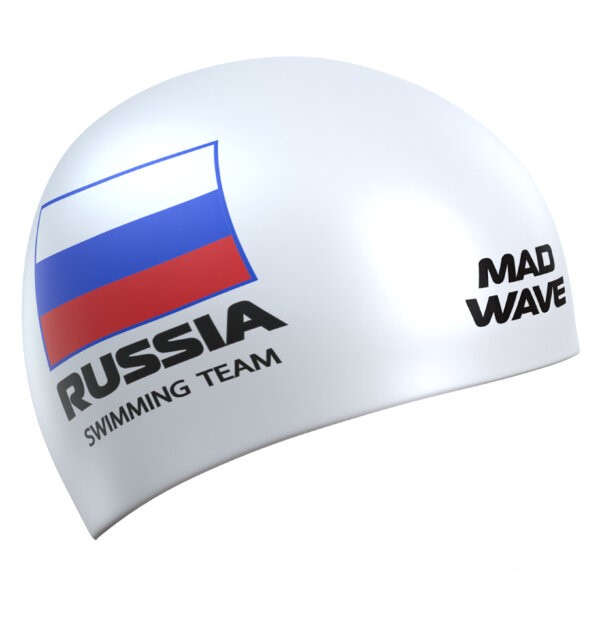 фото Шапочка для плавания mad wave swimming team белый