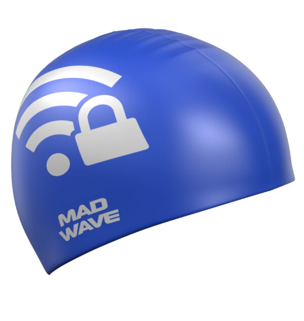 фото Шапочка для плавания mad wave wi-fi синий