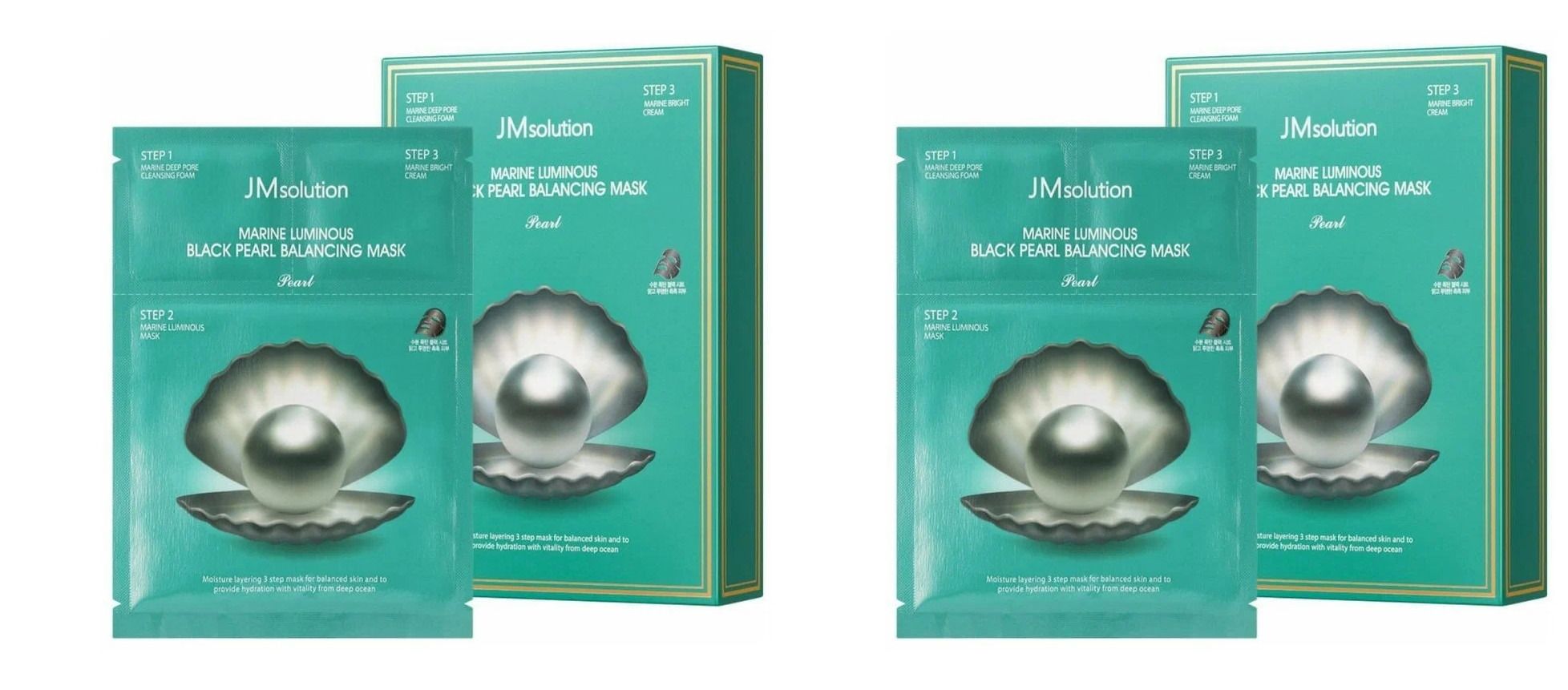 JMsolution Набор для сияния кожи / Marine Luminous Black Pearl Balancing Mask, (2шт.)