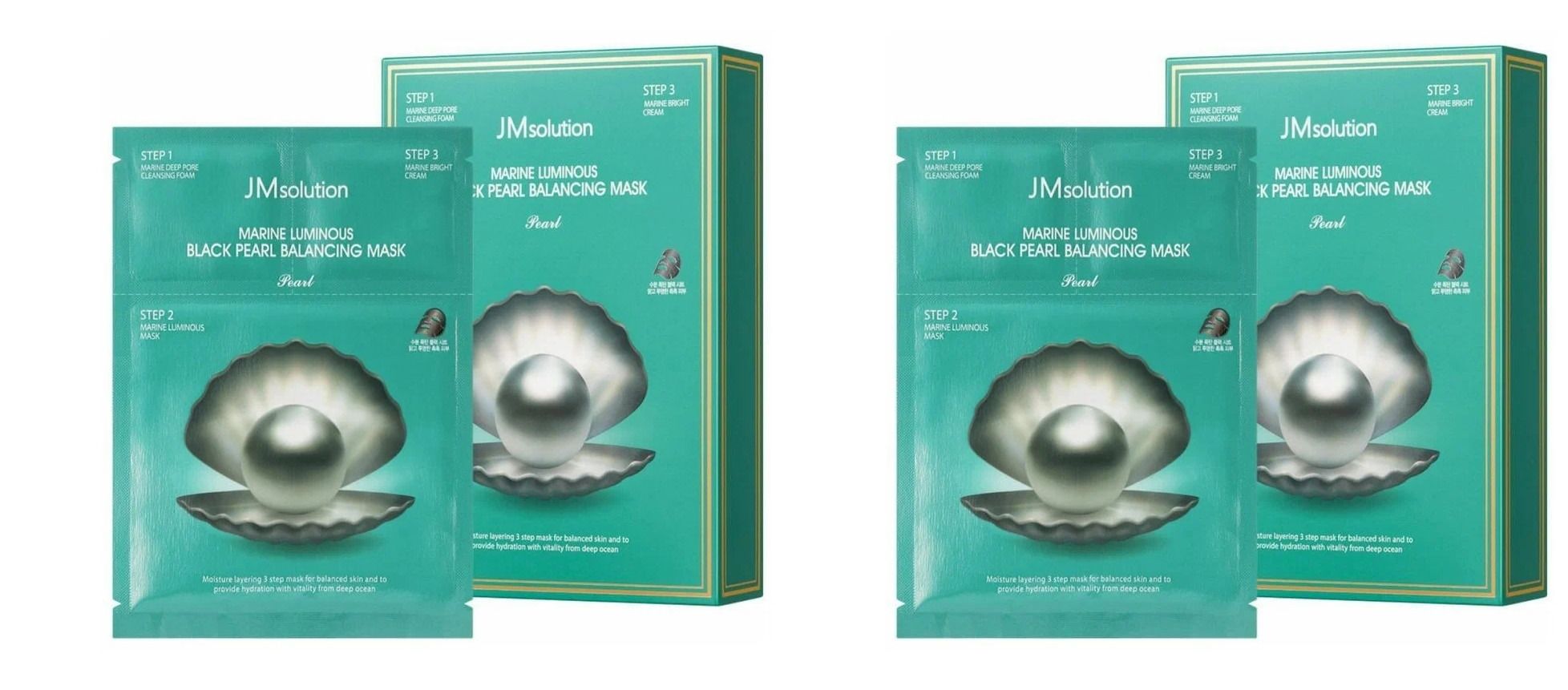 

JMsolution Набор для сияния кожи / Marine Luminous Black Pearl Balancing Mask, (2шт.), kr-20524