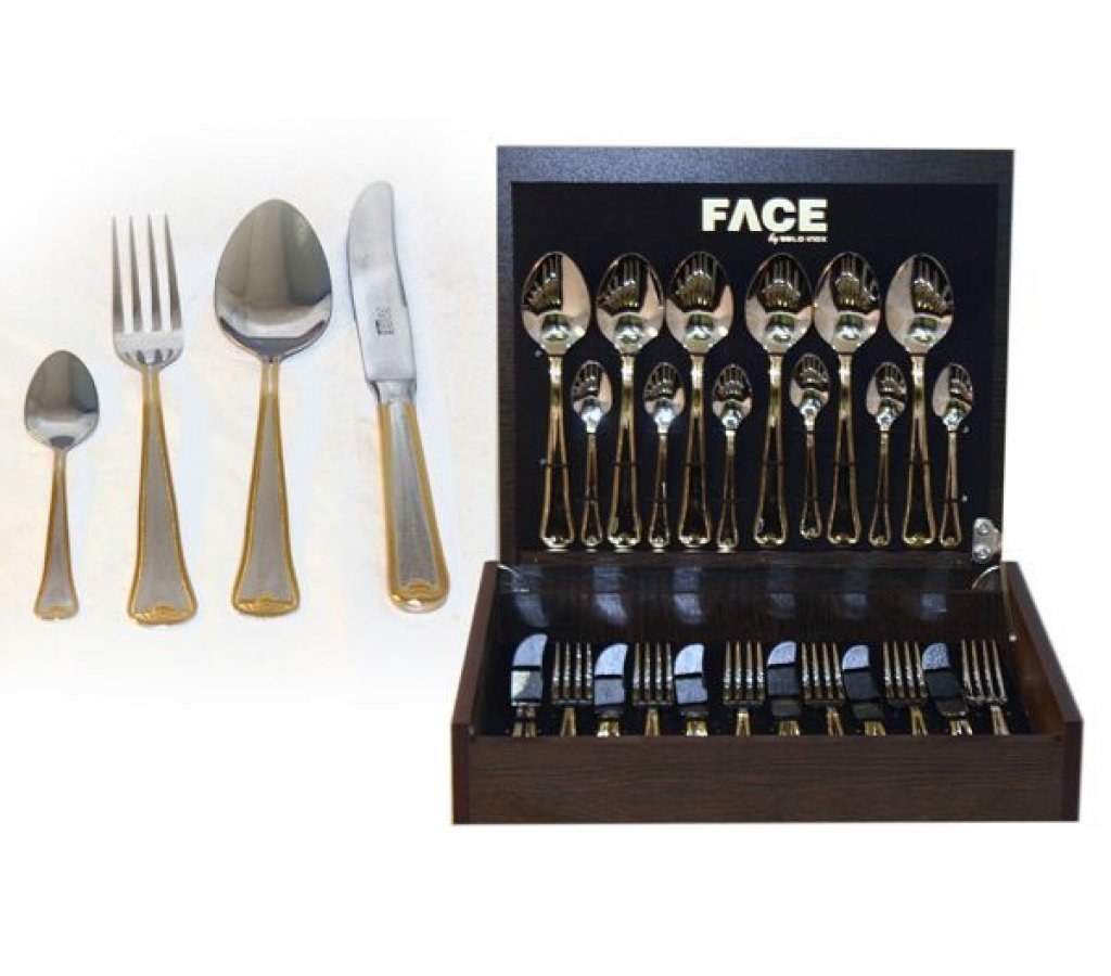 

Набор столовых приборов Falperra Gold Face на 6 персон 24 предмета, 18845-03