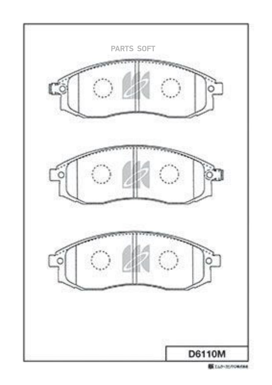 

Колодки дисковые п. Mitsubishi L200 2.5TD 4WD 01> D6110M-01 =598 12