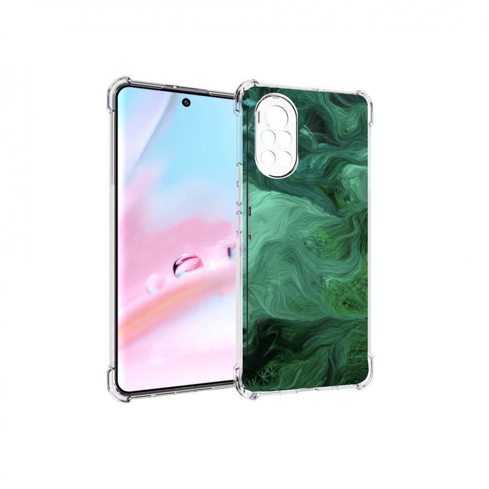 

Чехол MyPads зеленые нити для Huawei Nova 8 (ANG-LX1), Прозрачный, Tocco