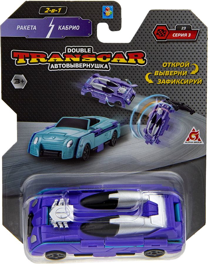 Игровой набор 1toy Transcar Double, Ракета-Кабрио, 8 см