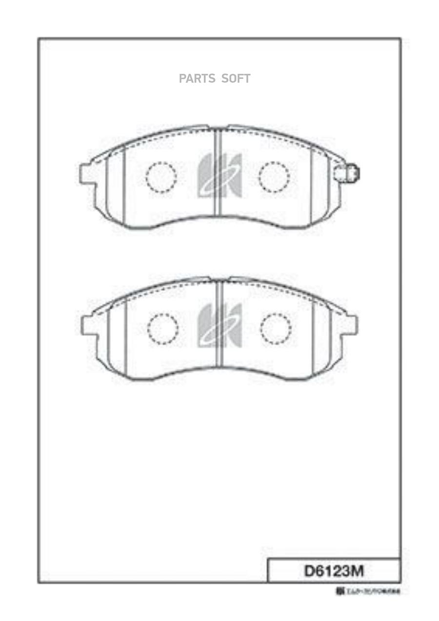 

Колодки дисковые передние Mitsubishi L200 2.5TD 4WD 03> D6123M-01