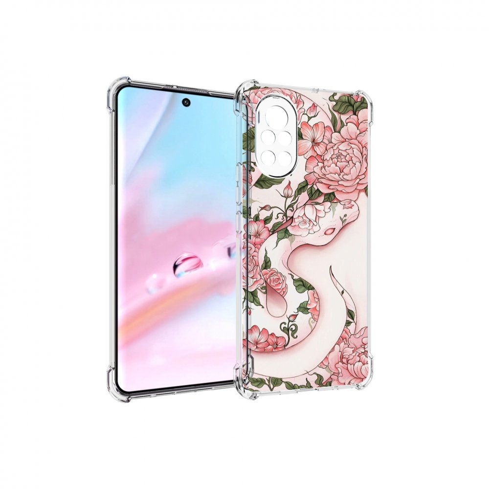 

Чехол MyPads змея-в-розовых-цветах женский для Huawei Nova 8 (ANG-LX1), Прозрачный, Tocco