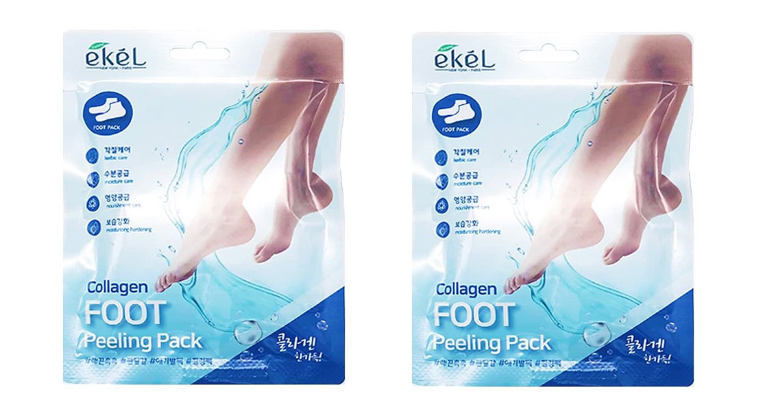 Ekel Пилинг-носочки для ног с коллагеном / Collagen Foot Peeling Pack, 40 мл, (2шт.)
