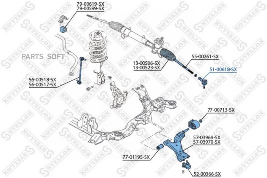 

51-00618-sx_наконечник рулевой chevrolet captiva all, opel antara all 06>