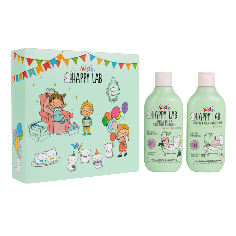 

Happy Lab Kids Подарочный набор для нежной детской кожи и волос / Party, 300 мл x 2, kr-21353