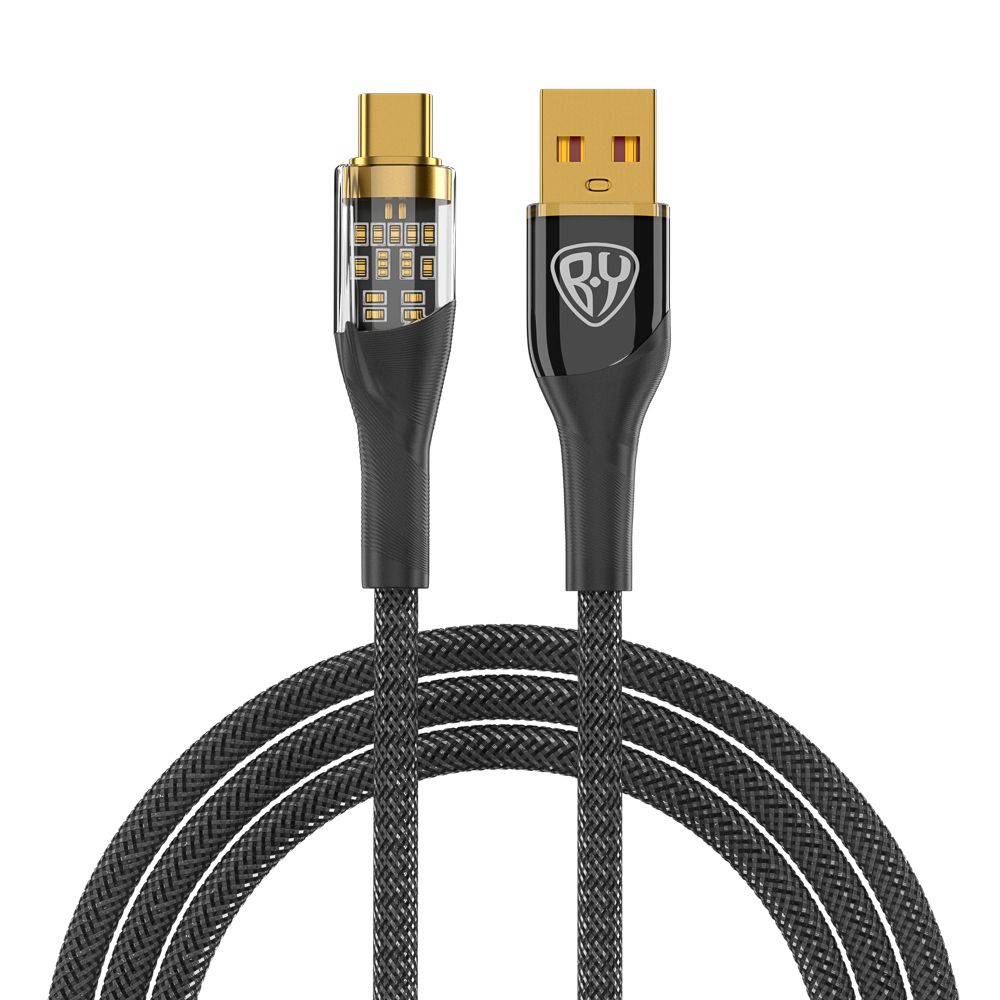 Кабель для зарядки Baba Yaga Space Cable Techno Type-C быстрая зарядка QC3.0 черный 1 м