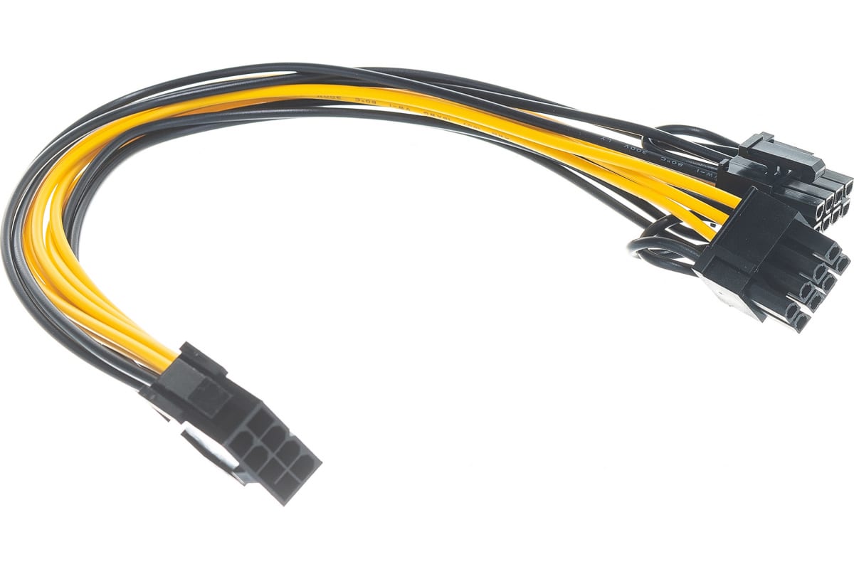 

Кабель Cablexpert PCI-e 6 pin-2хPCI-e 6+2 pin вилка-вилка 0.3м (CC-PSU-85) желтый, черный