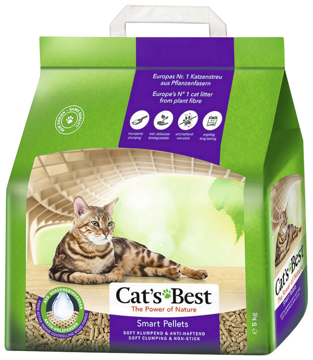 Наполнитель древесный CATS BEST SMART PELLETS комкующийся, 2шт по 10л