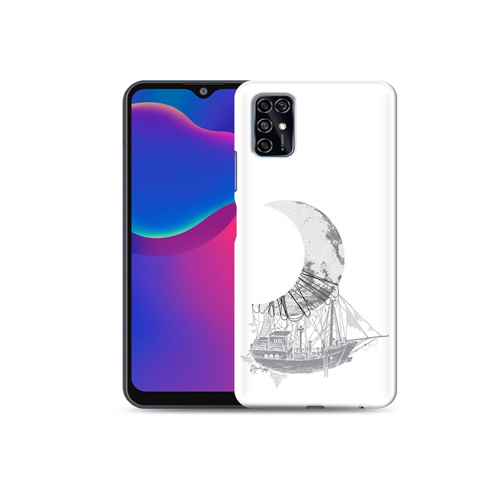 

Чехол MyPads Tocco для ZTE Blade V2020 Smart черно белый корабль полумесяц, Прозрачный, Tocco
