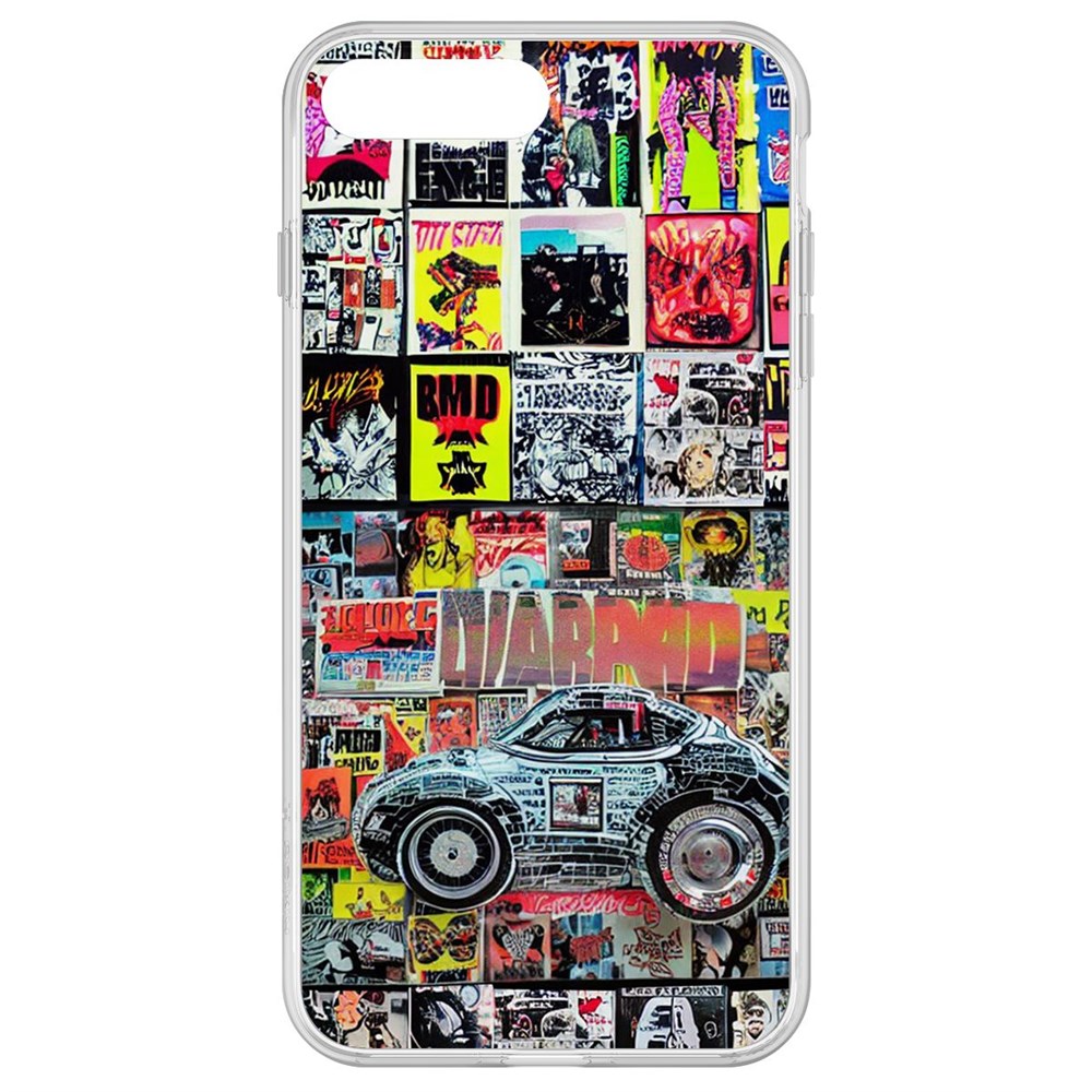 

Чехол-накладка Krutoff Clear Case Автопамфлет для iPhone 8 Plus, Прозрачный