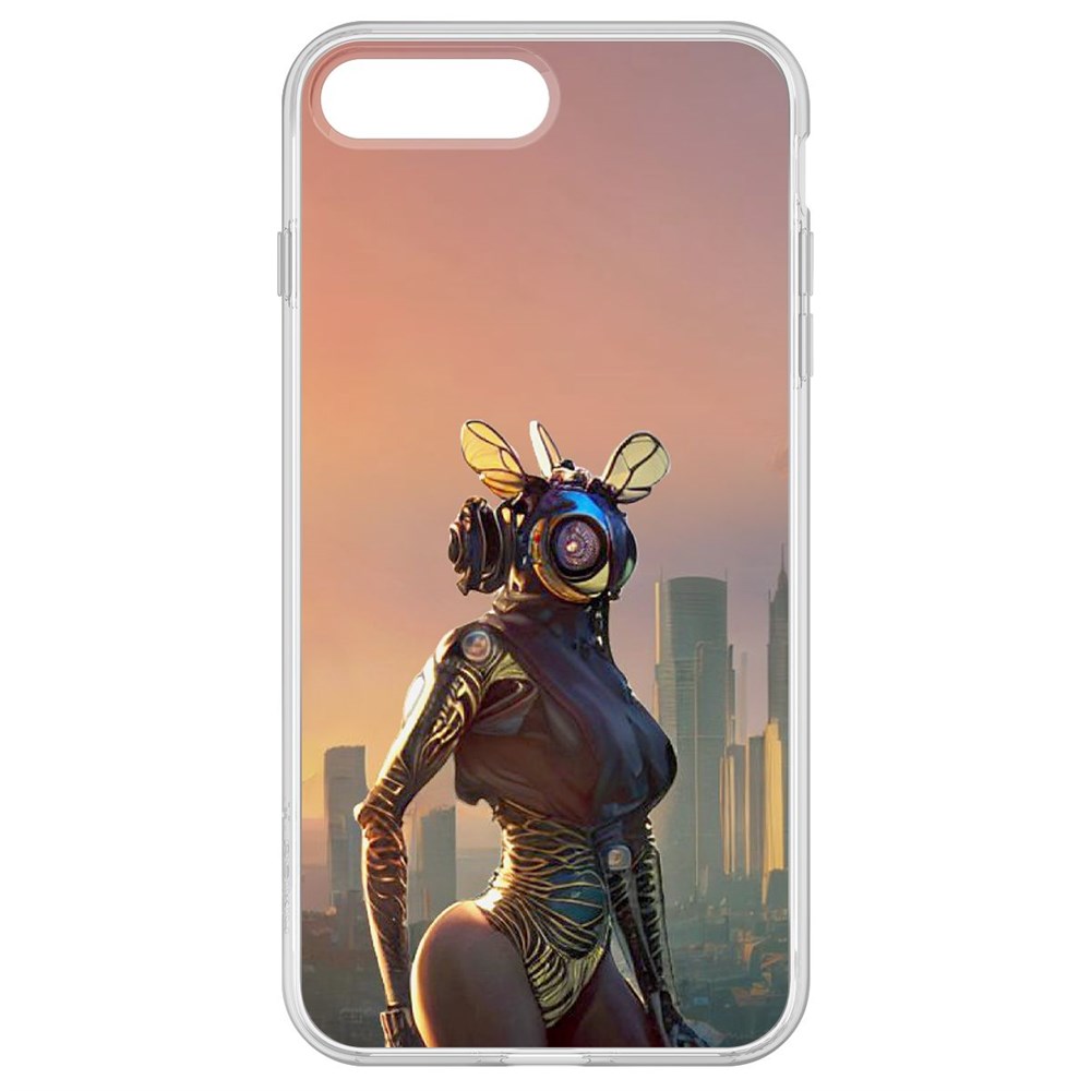 

Чехол-накладка Krutoff Clear Case Женщина-киберпчела для iPhone 8 Plus