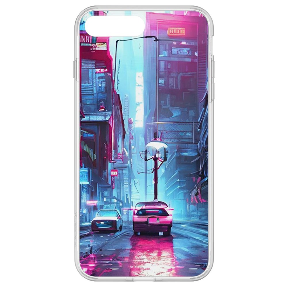 

Чехол-накладка Krutoff Clear Case Киберпанк Улица для iPhone 8 Plus, Прозрачный