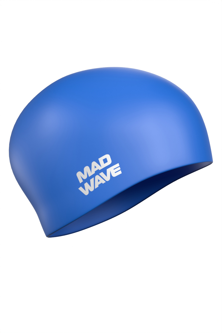 фото Шапочка для плавания madwave long hair silicone синий