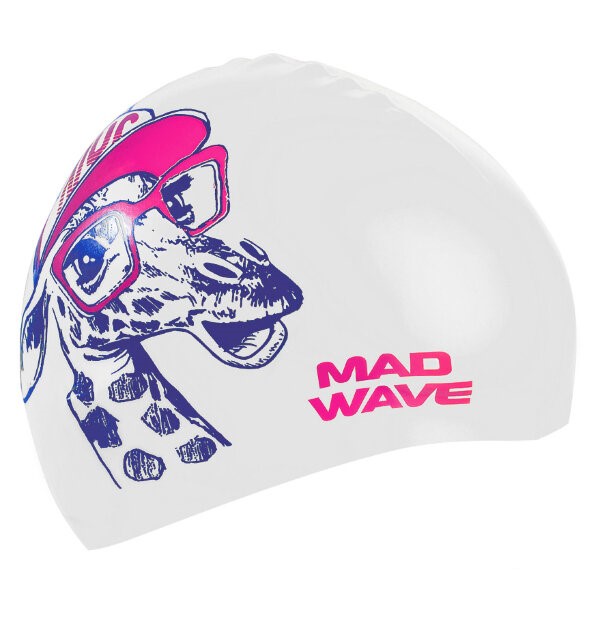 

Шапочка для плавания Mad Wave Giraffe белый