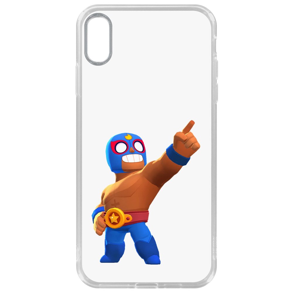 

Чехол-накладка Krutoff Clear Case Brawl Stars-Эль Примо для iPhone XS Max, Прозрачный