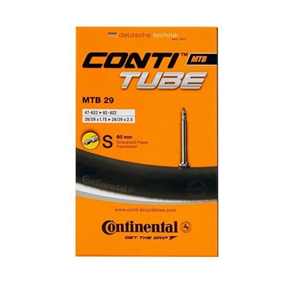 Велосипедная камера Continental 29'х1.75-2.5 спортивный ниппель 60мм MTB