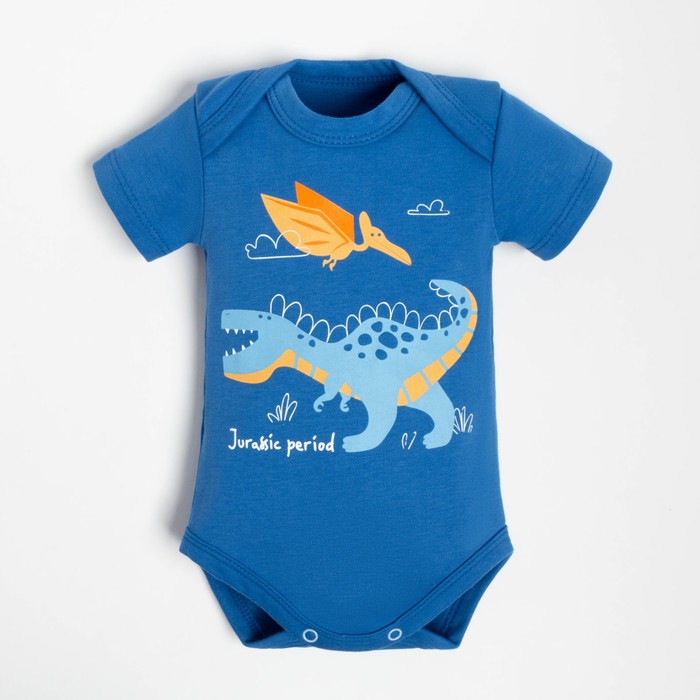 

Боди детское Крошка Я Р00000028, синий, 80, Крошка Я Dino