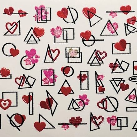 

Набор, Anna Tkacheva, Слайдер NY №68 «Геометрия. Сердца», 3 шт.