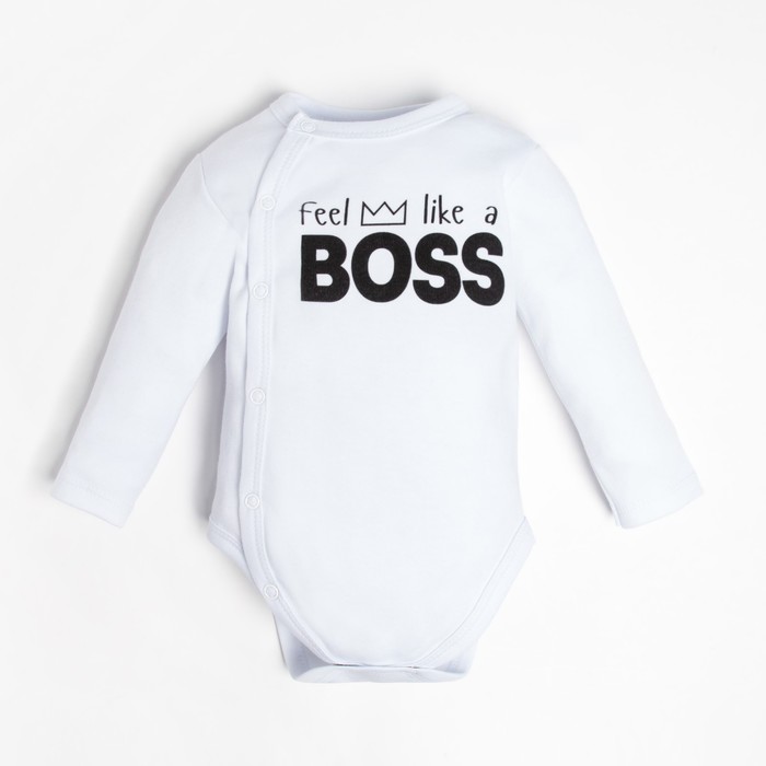 

Боди детское Крошка Я Р00000028, белый, 74, Крошка Я "Little Boss"
