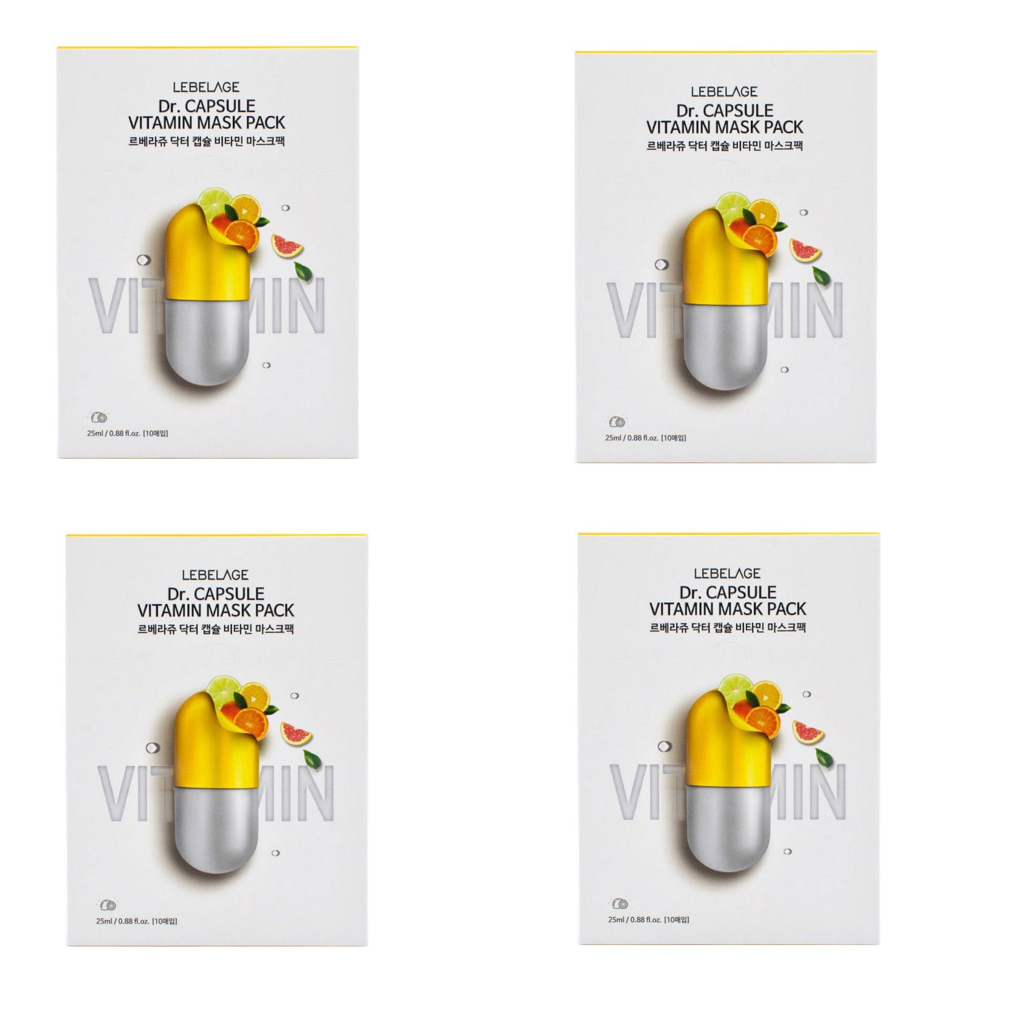 Lebelage Тканевая маска с витаминами / Dr. Capsule Vitamin Mask Pack, 25 мл, (4шт.)