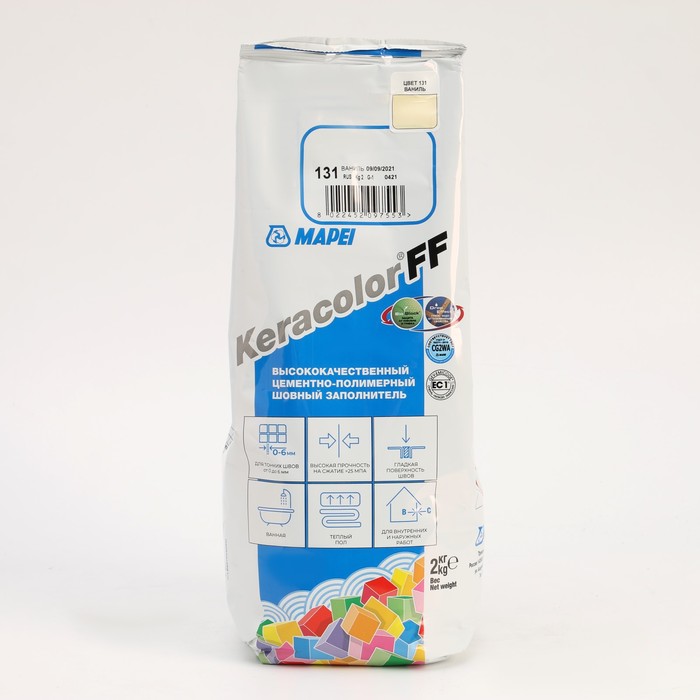 

Затирка для плитки KERACOLOR FF № 131, ваниль, 2 кг, Бежевый