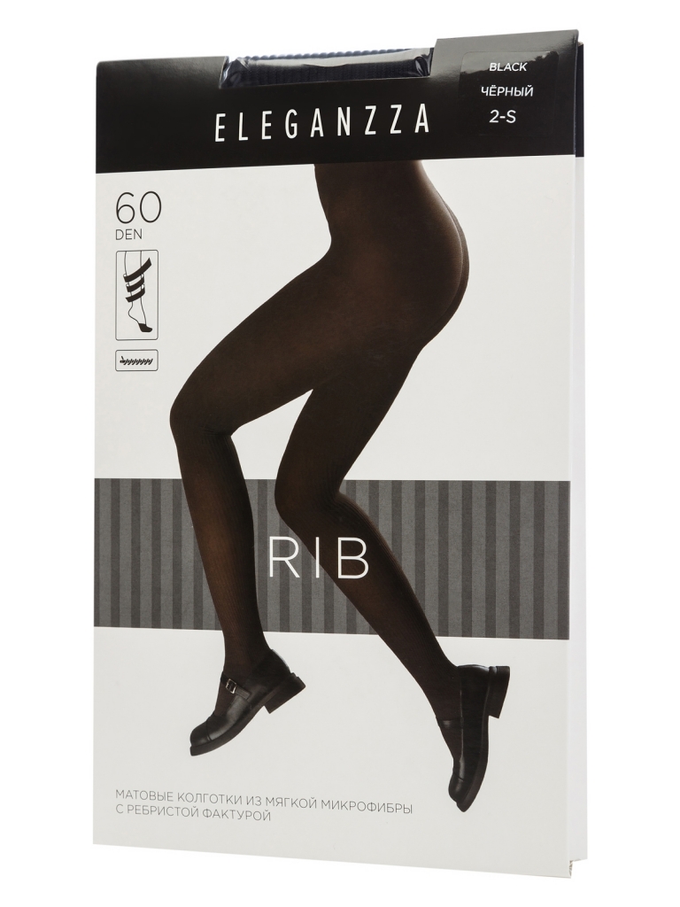 

Колготки женские Eleganzza RIB черные L, Черный, RIB