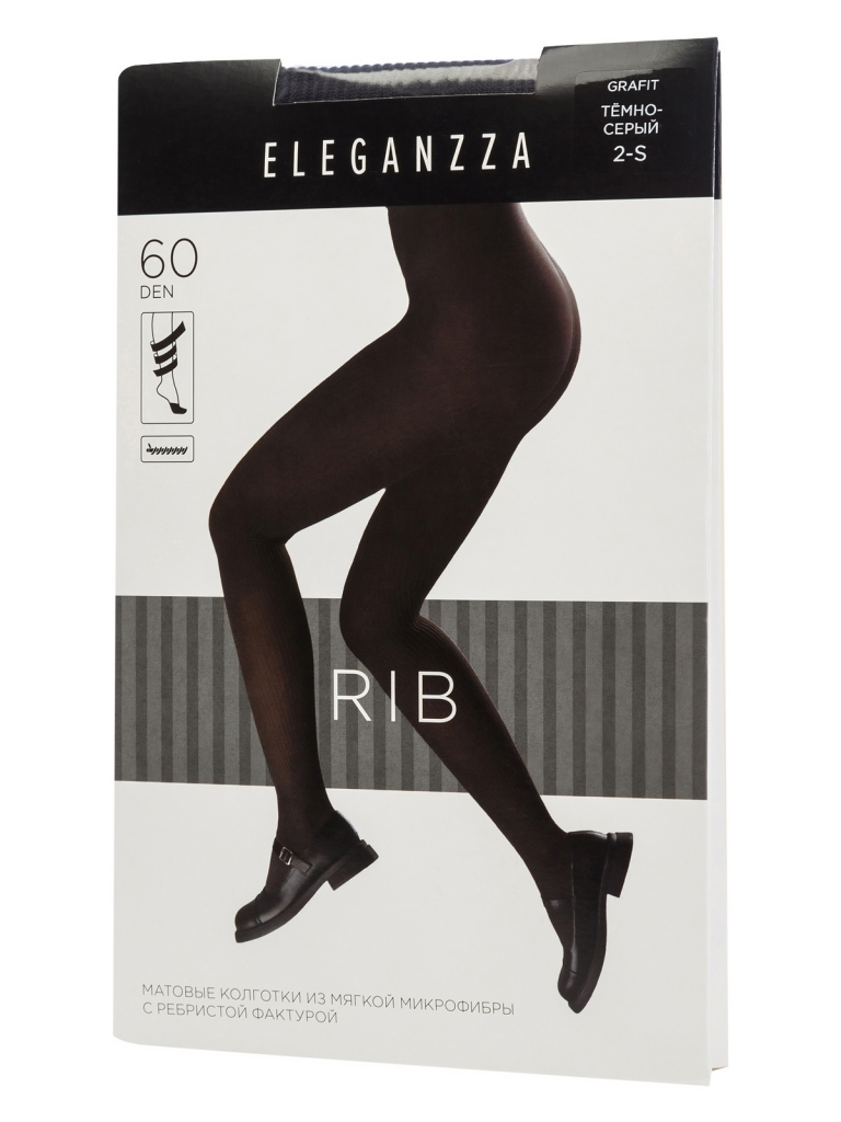 

Колготки женские Eleganzza RIB серые L, Серый, RIB