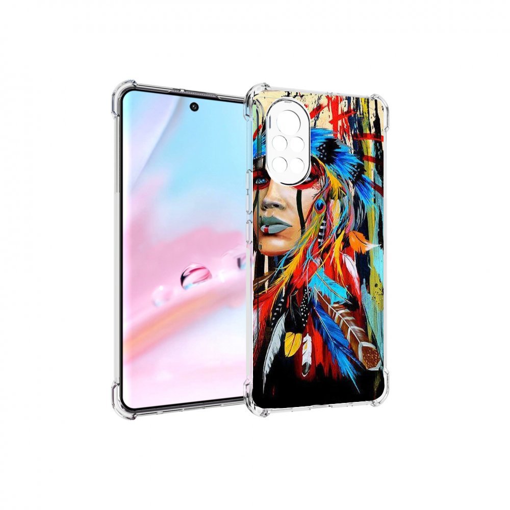 

Чехол MyPads индеец расписной для Huawei Nova 8 (ANG-LX1), Прозрачный, Tocco