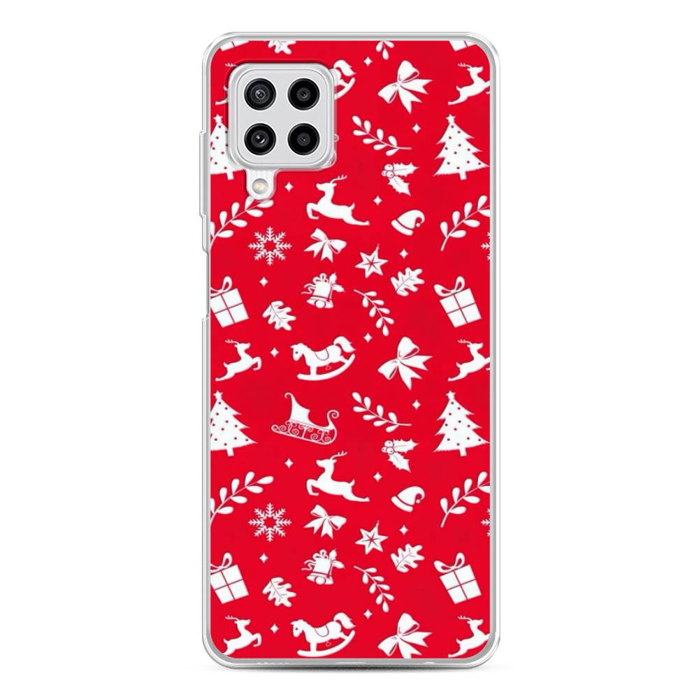 

Чехол на Samsung Galaxy A22/M22/M32 "Красный новогодний фон", Красный;белый, 2103450-5