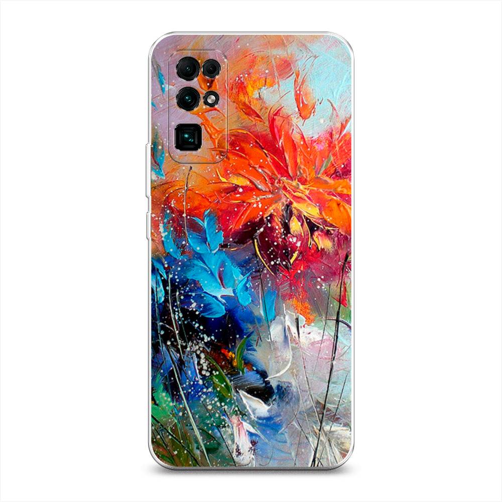 

Чехол на Honor 30 "Абстрактные цветы", Оранжевый;синий, 612150-4
