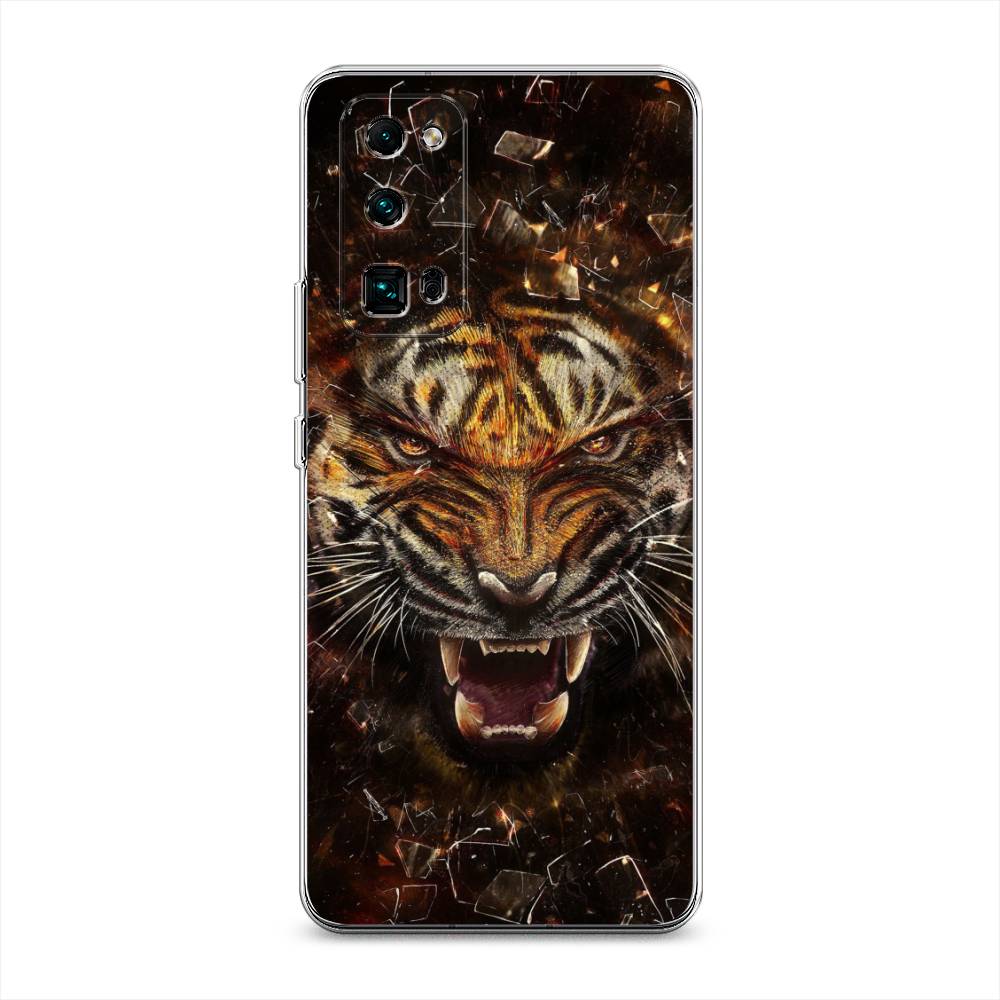 

Чехол на Honor 30 Pro Plus "Тигр осколки", Оранжевый;серый;черный, 612250-1