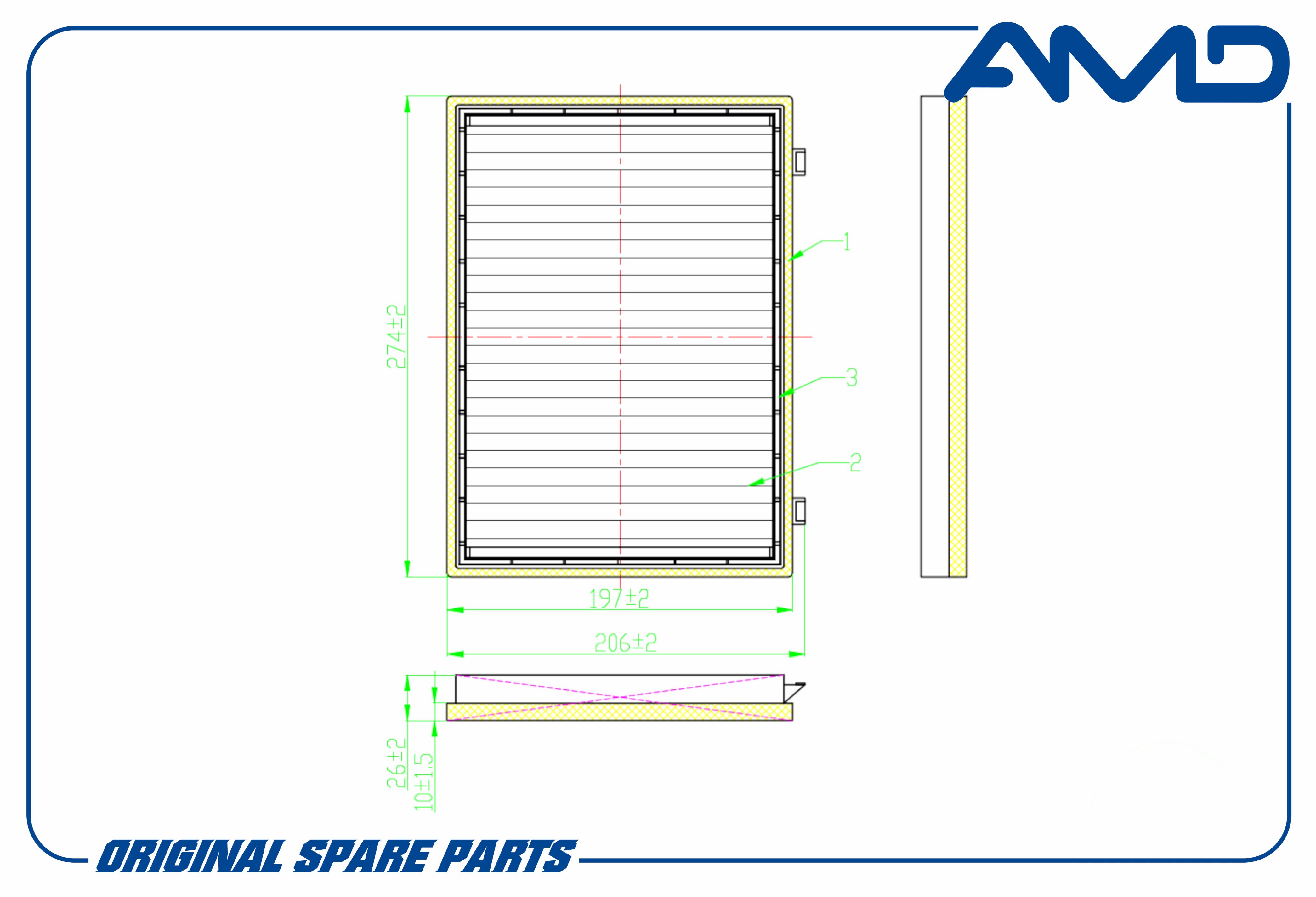 

Amd.Fc53_фильтр Салона! Chevrolet Captiva 2.4/Captiva 3.2 07> AMD арт. AMDFC53