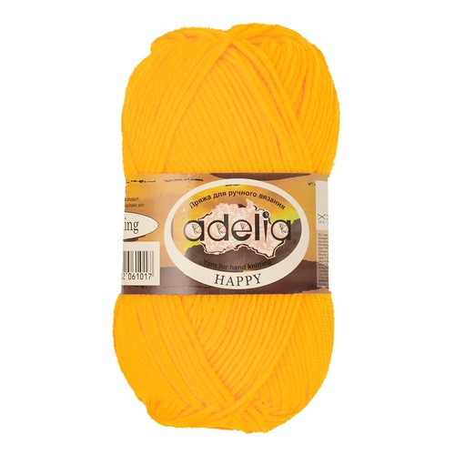 

Пряжа ADELIA HAPPY 10 шт. в упак. цвет яр. желтый HAPPY-06 128 м от, Happy