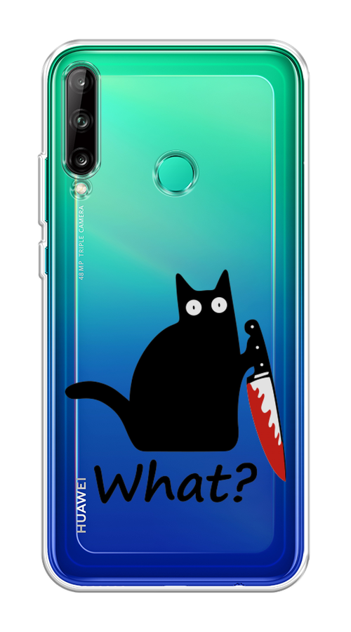 

Чехол на Huawei P40 Lite E "Котик с ножом", Черный;красный, 612450-6
