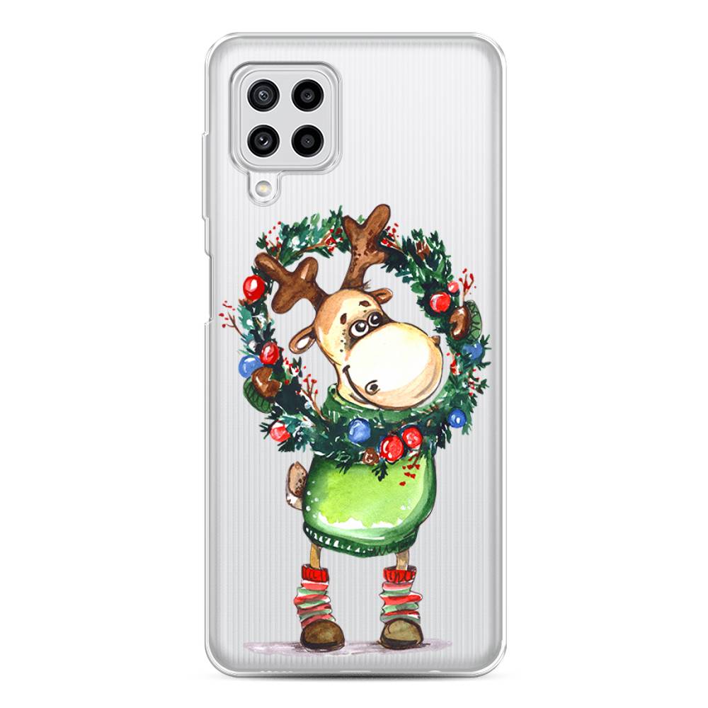 

Чехол на Samsung Galaxy A22/M22/M32 "Олень с новогодним венком", 2103450-4