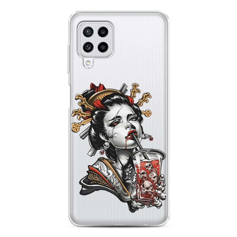 

Чехол на Samsung Galaxy A22/M22/M32 "Опасная гейша", Красный;черный;серый, 2103450-4